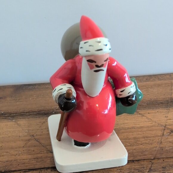 Rare Vintage Erzgebirge Wendt & Kuhn Santa Claus With Tree & Bag Of Toys Germany - Picture 2 of 5